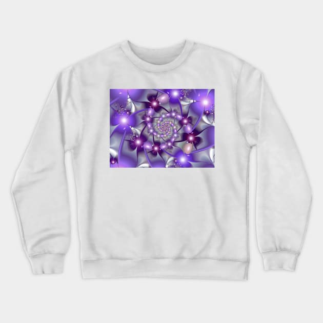 Abstract purple fractal flower spinning design Crewneck Sweatshirt by pinkal